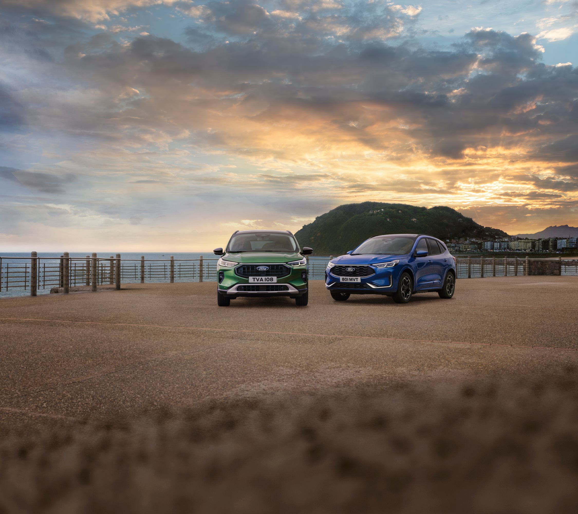 New Ford Kuga parked at the beach